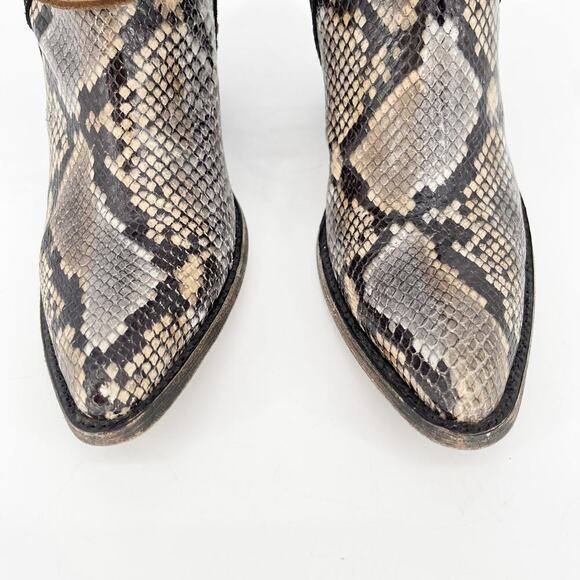 Old Gringo Yippee Ki Yay Brown Black Evant Snakeskin Western Cowgirl Bootie sz 7 - Picture 6 of 10